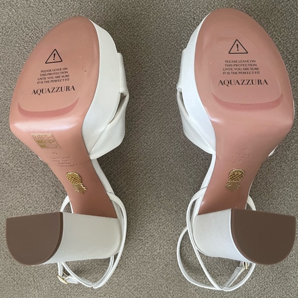 Aquazzura Olie Satin Platform Pumps in White - Picture 2 of 7